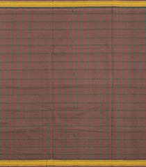 Brown Woven Kadappa Cotton Saree With Checks-KN0767