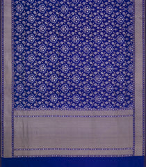 Dark Blue Handloom Banarasi Silk Saree With Meena Floral Motifs-BE1768
