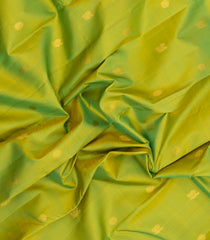 Neon Green Handloom Korvai Kanchipuram Silk Saree With Stripes-KA15914