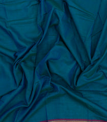 Cyan Woven Chirala Cotton Saree With Printed Blouse-CR1507