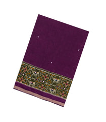Magenta Printed Synthetic Viscose Dola Silk Saree With Mirror Work-SY0262