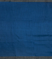Indigo Printed Silk Saree With Floral Motifs & Contrast Border-PS0788