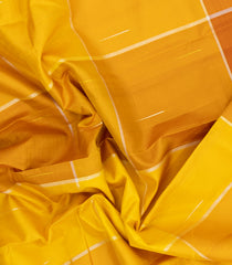 Yellow Handloom Kanchipuram Silk Saree With Checks & Buttas-KA15421