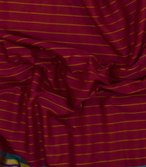 Crimson Handloom Gadwal Silk Cotton Saree With Stripes -GA0268