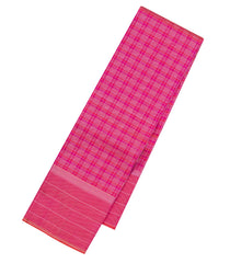 Hot Pink Handloom Soft Silk Saree With Zari Checks-SO4646