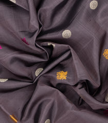 Dark Grey Handloom Soft Silk Saree With Horse Buttas-SO4781