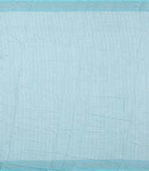 Cyan Printed Synthetic Linen Saree With Floral Motifs-SY0195