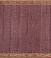 Maroon Handloom Village Cotton Saree With Stripes-VC1619
