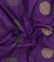 Violet Handloom Village Cotton Saree With Buttas-VC1645