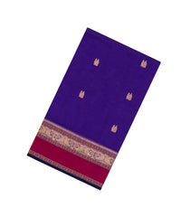Purple Handloom Silk Cotton Saree With Annam Buttas-SC3910