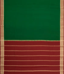 Dark Green Woven Mysore Silk Saree With Contrast Border-MS3755