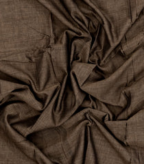 Dark Grey Woven Chirala Cotton Saree With Elephant Border-CR1427