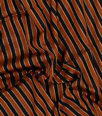 Black & Rust Handloom Soft Silk Cotton Saree With Veldhari Stripes-SC4441