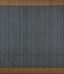 Bottle Green Handloom Kanchi Cotton Saree With Checks & Square Motifs-KC1668