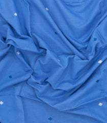 Light Blue Handloom Bengal Cotton Saree With Diamond Buttas-BG1699