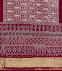 Crimson Printed Modal Silk Saree With Zari Pallu-PS0735