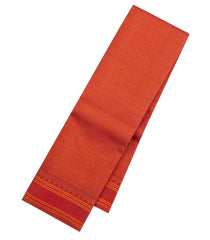 Orange Handloom Kanchipuram Silk Saree With Stripes-KA15705