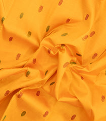 Mango Yellow Handloom Korvai Kanchipuram Silk Saree With Ganga Jamuna Border-KA16571