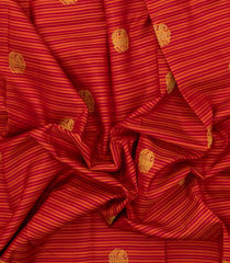 Crimson Handloom Kanchipuram Silk Saree With Stripes & Buttas-KA14853