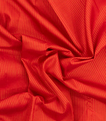 Red Handloom Kanchipuram Silk Saree With Zari Stripes-KA15354