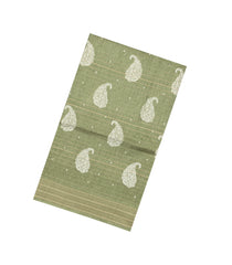 Cardamom Green Printed Synthetic Dola Silk Saree With Zari Stripes & Border-SY0304