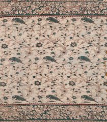 Cream Printed Kalamkari Cotton Saree -KAL1235