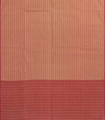 Beige Woven Bengal Cotton Saree With Diamond Strpies-BG1712