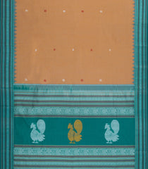 Sandal Handloom Kanchi Cotton Saree With Contrast Silk Border-KC1741