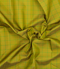 Olive Green Handloom Korvai Kanchipuram Silk Saree With Stripes-KA16217