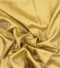 Gold Handloom Kanchipuram Tissue Silk Saree With Floral Jaal Motifs & Meena Border-KA13496