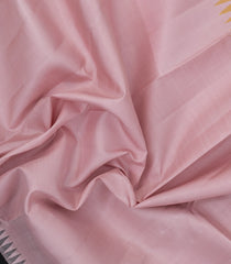 Baby Pink Handloom Korvai Kanchipuram Silk Saree With Ganga Jamuna Border-KA15402