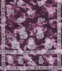 Burgundy Printed Jaipur Cotton Saree With Abstract Motifs-JC1528