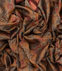 Beige Woven Synthetic Cotton Saree With Printed Floral Motifs-BL4288