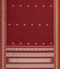Crimson Handloom Kanchi Cotton Saree With Annam Motifs-KC1661