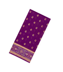 Magenta Printed Art Dupion Saree With Meena Floral Motifs-BL5862