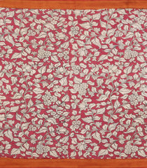 Taupe Printed Kalamkari Cotton Saree With Zari Border-KAL1212
