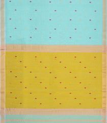 Turquoise Handloom Maheswari Silk Cotton Saree With Floral Buttas-SC4923