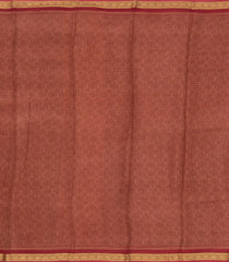 Brown Woven Pure Silk Saree With Printed Floral Motifs-PS0669