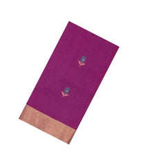 Magenta Woven Tussar Silk Saree With Buttas & Zari Border-TU3468