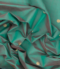 Aquamarine Handloom Silk Cotton Saree With Coin Buttas-SC3961