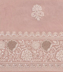 Light Peach Woven Synthetic Blended Saree With Embroidered Motifs-EN2010