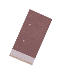 Dusty Pink Handloom Bengal Cotton Saree With Stripes & Buttas-BG1593