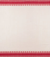 Off White Handwoven Bengal Cotton Saree With Buttas & Contrast Border-BG1484