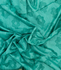 Turquoise Woven Art Dupion Saree With Printed Tie & Dye Motifs & Contrast Border-BL4981