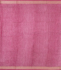 Dusty Peach Printed Chanderi Cotton Saree With Zari Border-CC1456