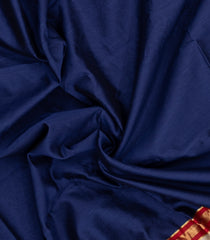 Navy Blue Handloom Maheswari Silk Cotton Saree With Contrast Zari Border-SC4836