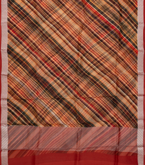 Crimson Woven Pure Organza Silk Saree With Printed Motifs-PS0593