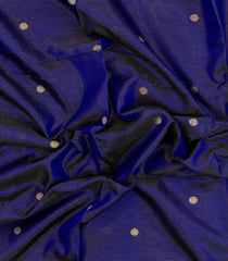 Dark Blue Handloom Soft Silk Cotton Saree With Zari Stripes-SC4309