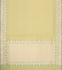 Pista Green Handloom Banarasi Organza Silk Saree With Floral Motifs-BE1842