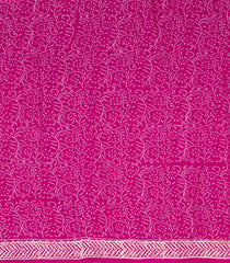 Hot Pink Printed Jaipur Cotton Saree With Tribal Motifs-JC1501